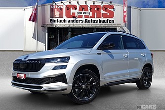 SKODA, Karoq 1.5 TSI SportLine DSG, Brilliant Silber met., Geländewagen/SUV, Mech.-Aut. 7-Gang, 150 PS