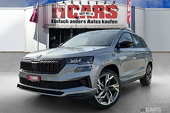 SKODA, Karoq 2.0 TSI SportLine 4x4 DSG, Smokey Diamond-silber met., Geländewagen/SUV, Mech.-Aut. 7-Gang, 190 PS